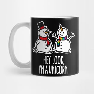 Snowman Hey look I'm a Unicorn Christmas Winter Sports Mug